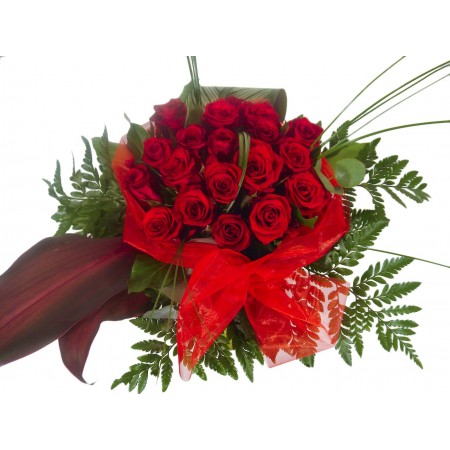 Virágküldés Budapest - Szerelmi fészek - Kerek vörös rózsa csokor