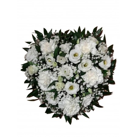 Virágkuldes Budapest- White heart wreath