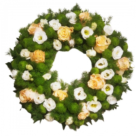 Virágküldés Budapest - Greek wreath with cream roses